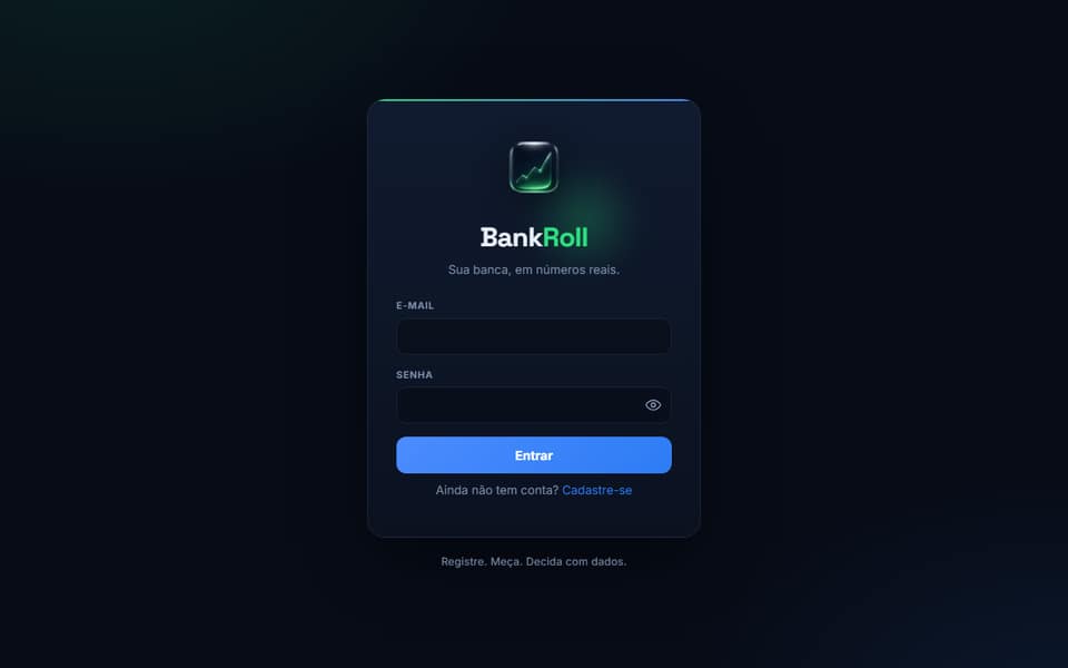 Tela de login do sistema BankRoll